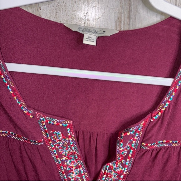 The Pioneer Woman Split Neck Embroidered Blouse Women's Plus Size 2X NWT! - Picture 8 of 16